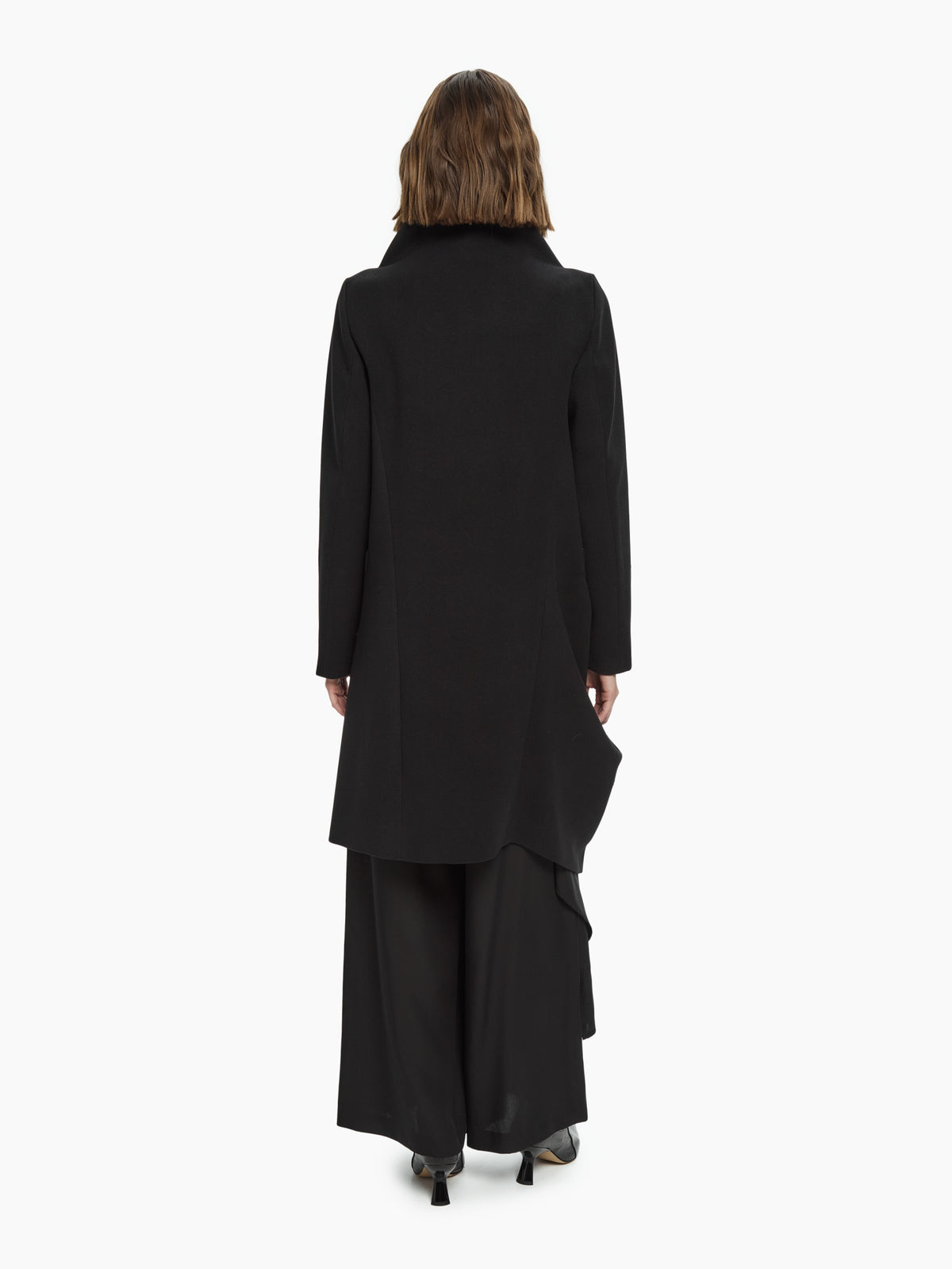IXOS Cappotto asimmetrico drappeggiato NERO