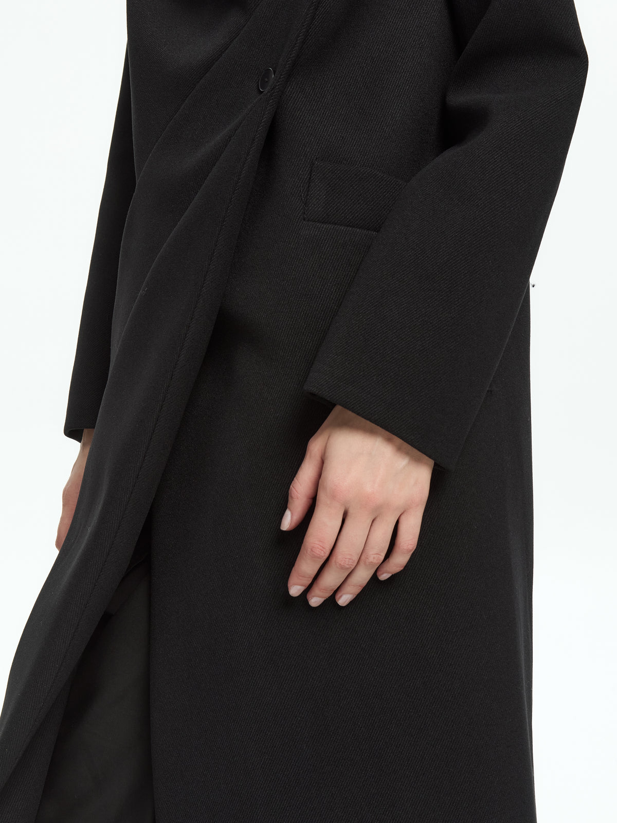 IXOS Cappotto asimmetrico drappeggiato NERO