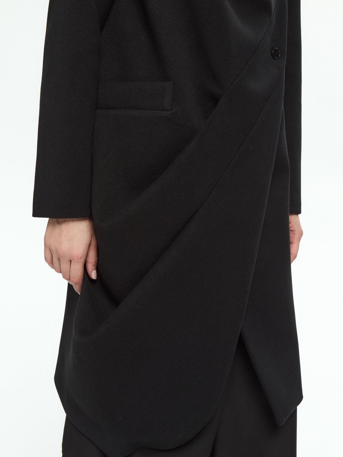 IXOS Cappotto asimmetrico drappeggiato NERO