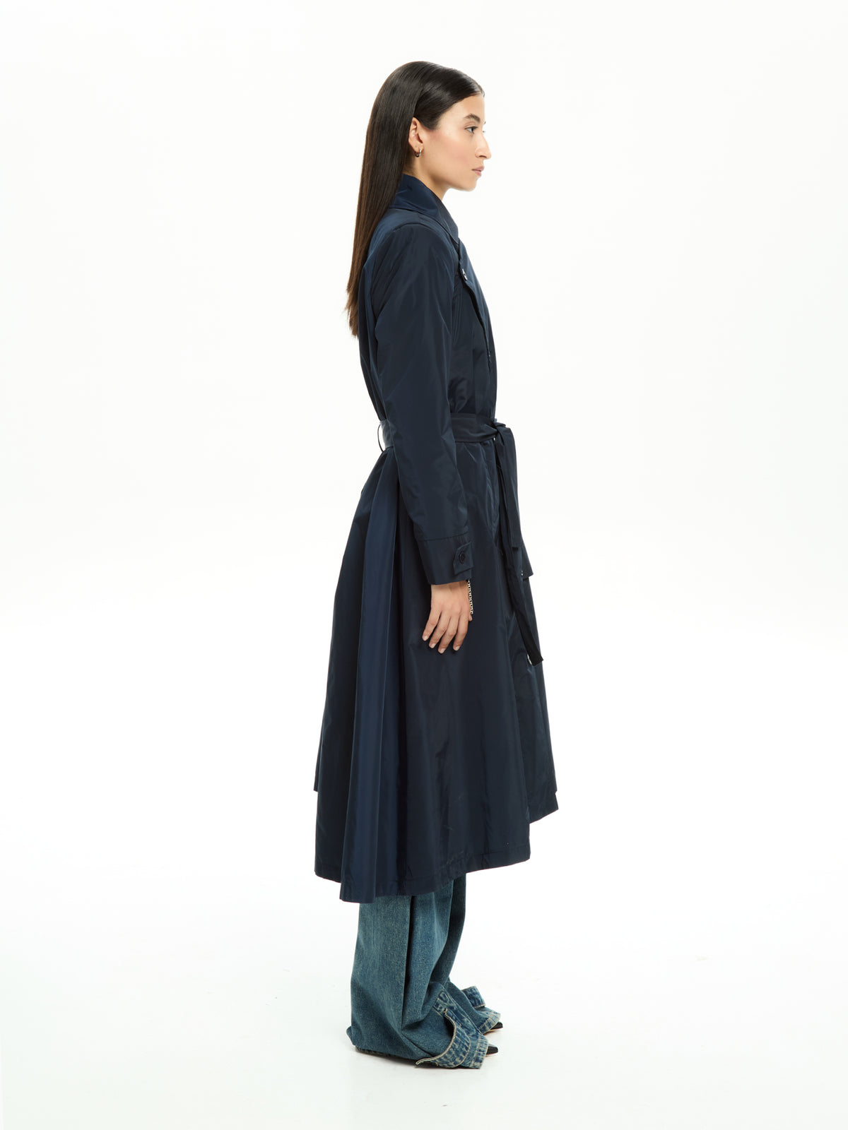 IXOS Trench asimmetrico con cintura BLU