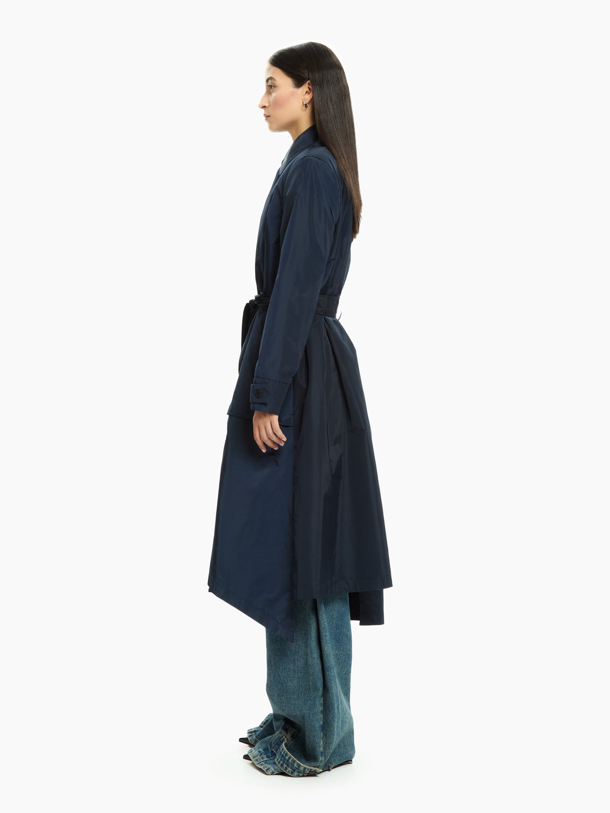 IXOS Trench asimmetrico con cintura BLU