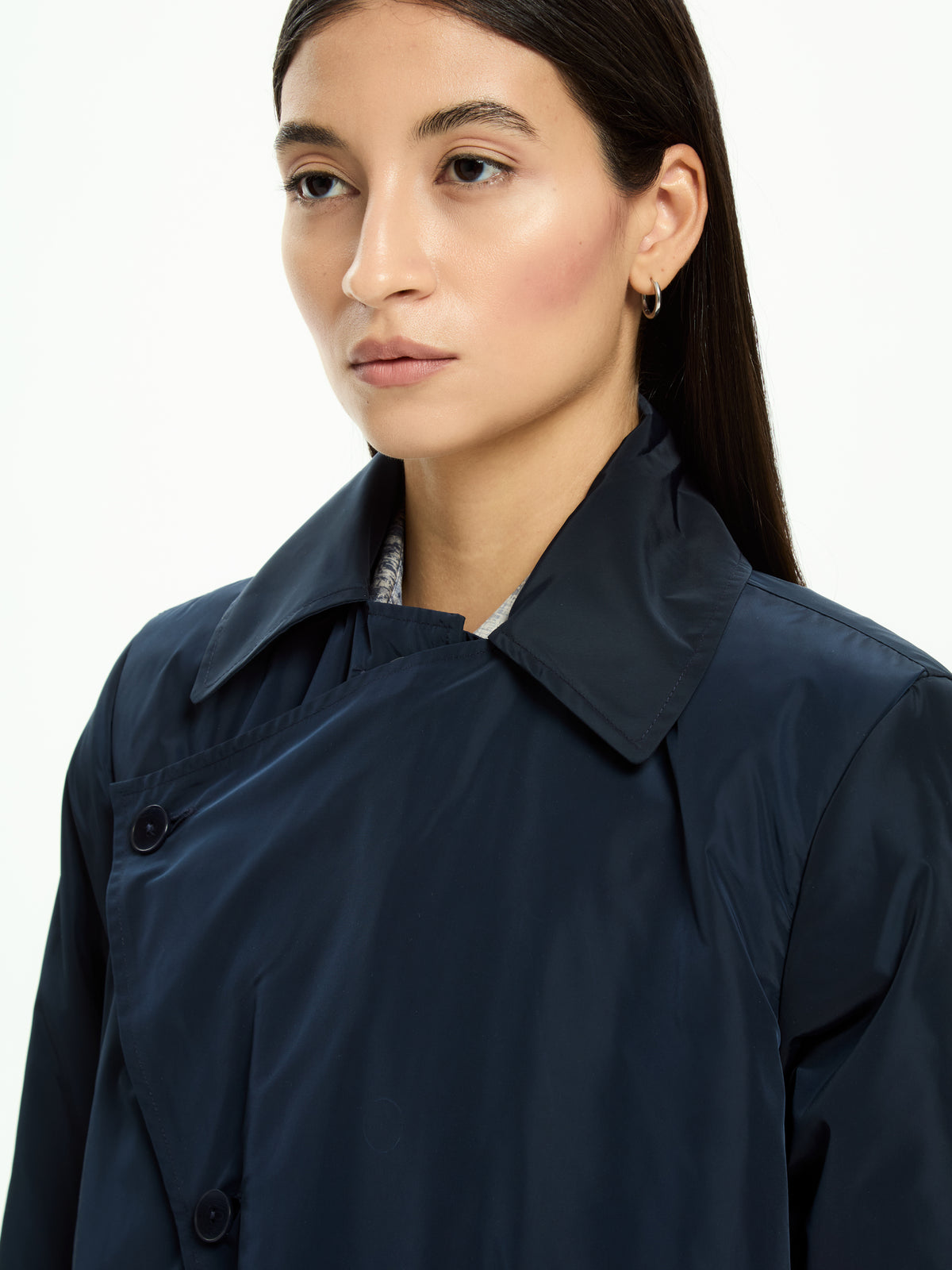 IXOS Trench asimmetrico con cintura BLU