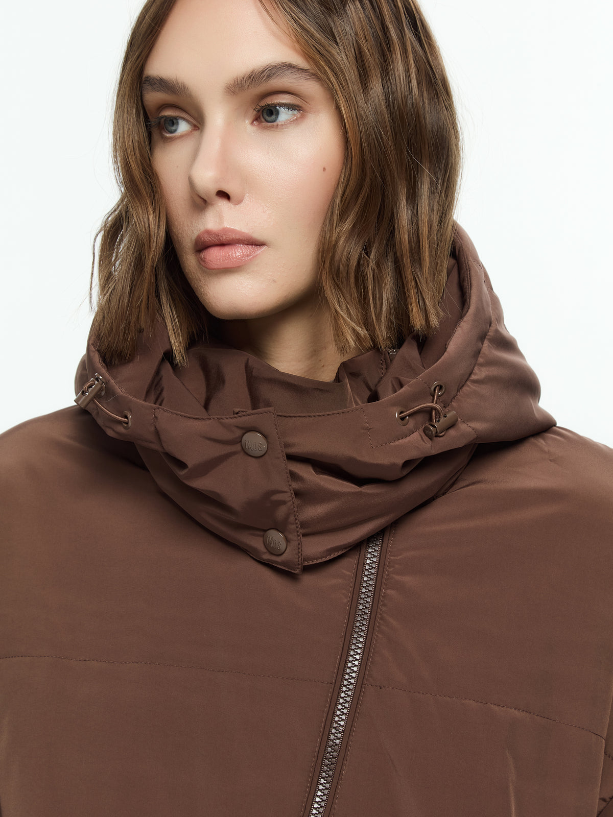 IXOS Piumino trasformabile con cappuccio MARRONE