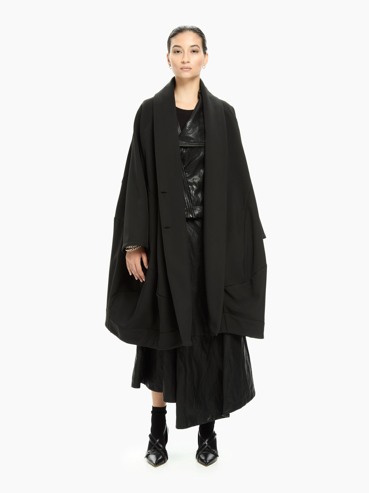 IXOS Capospalla oversize con collo scialle NERO