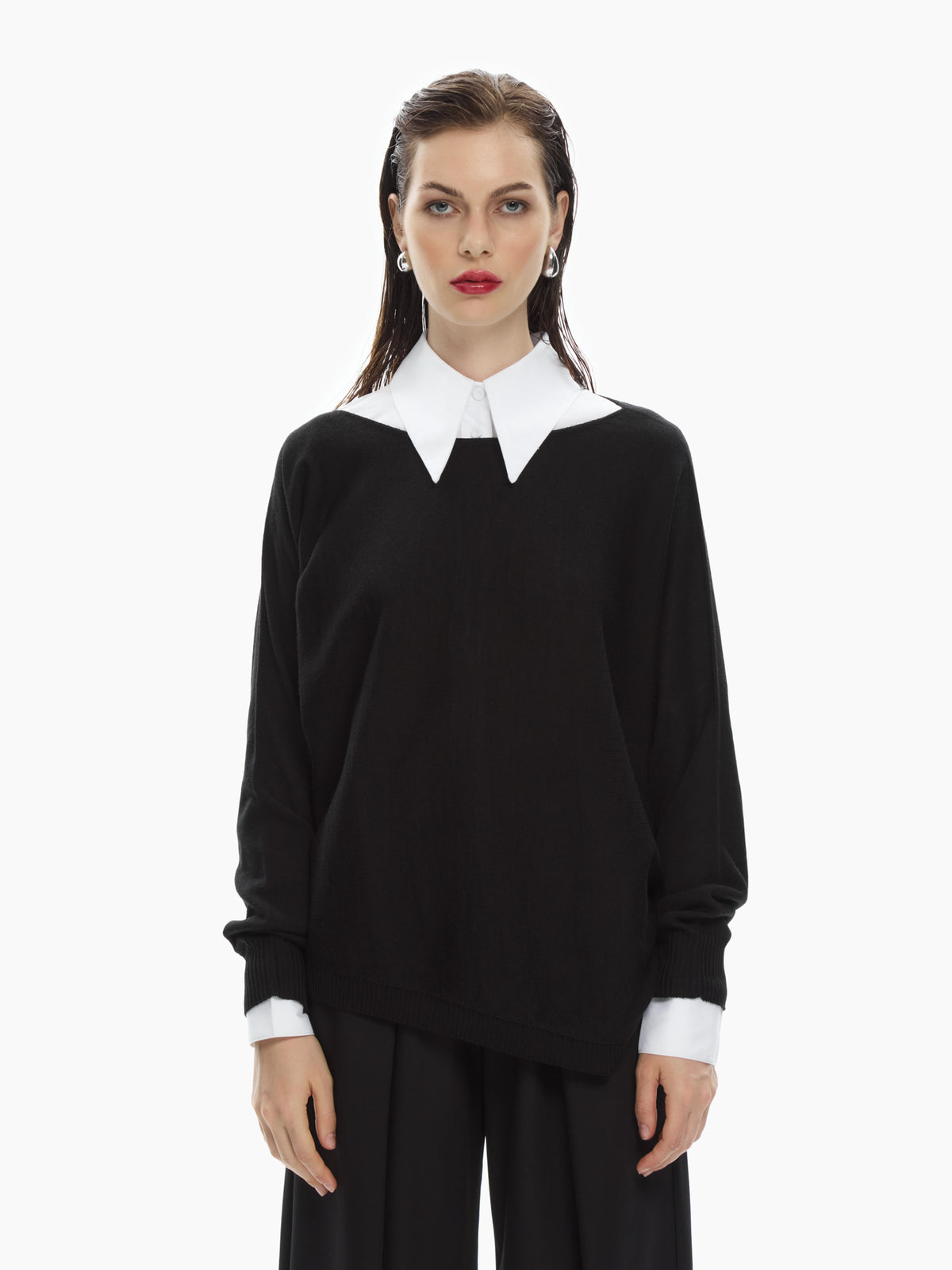 IXOS Maglia over con fondo asimmetrico NERO