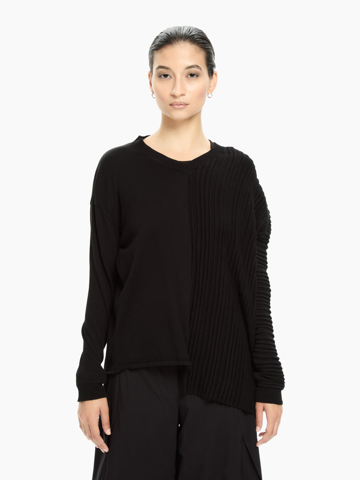 IXOS Maglia con pannello a coste NERO