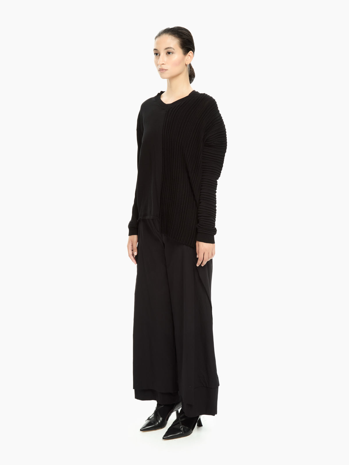 IXOS Maglia con pannello a coste NERO