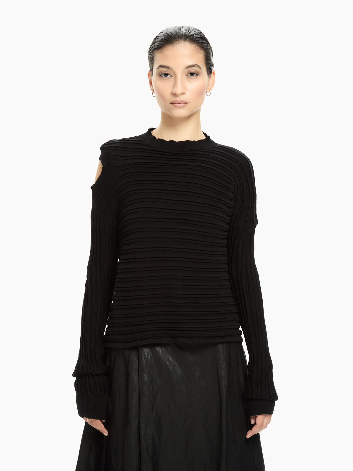 IXOS Maglia a coste con spalla scoperta NERO