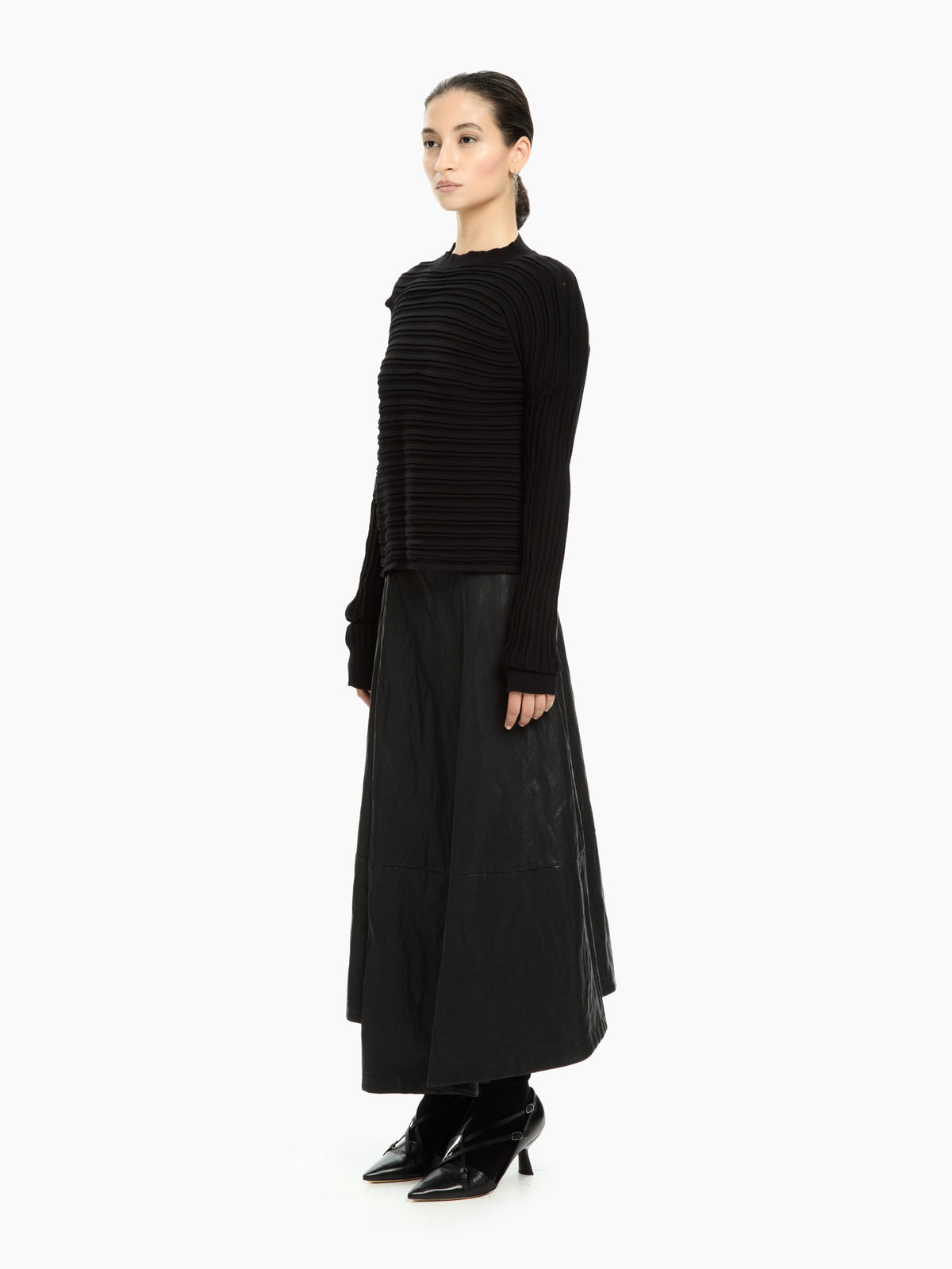 IXOS Maglia a coste con spalla scoperta NERO