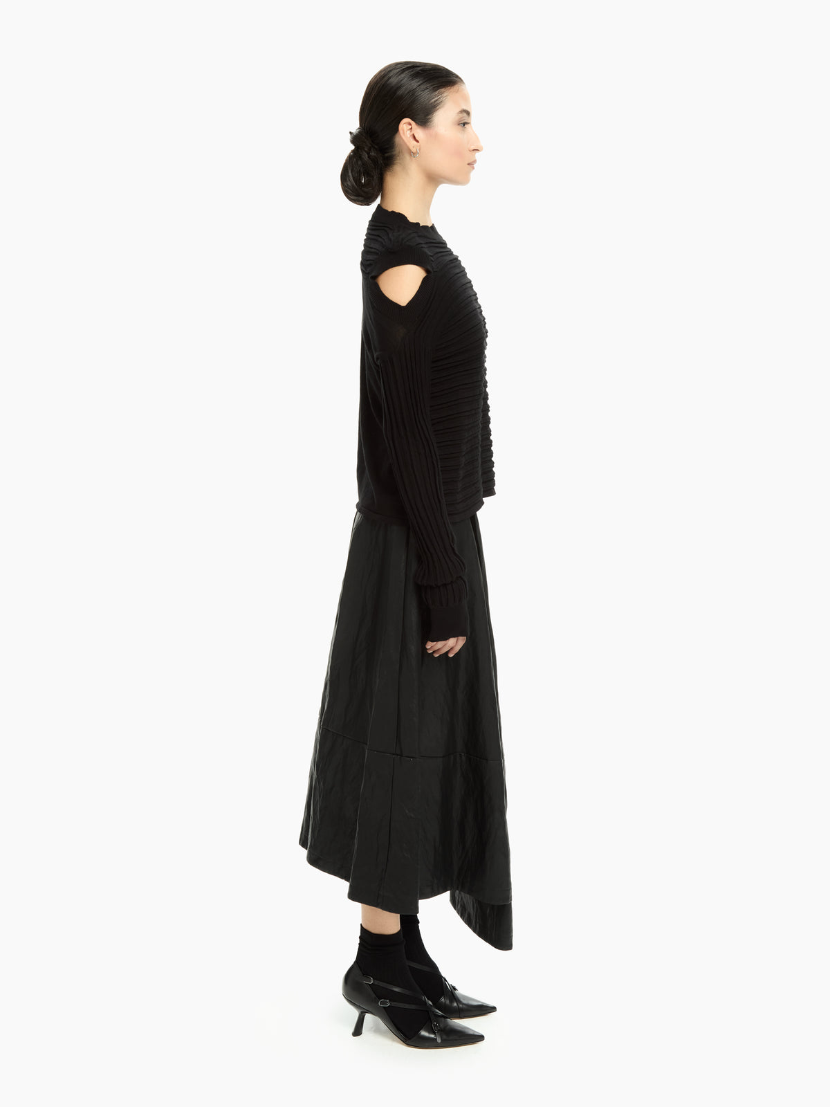 IXOS Maglia a coste con spalla scoperta NERO