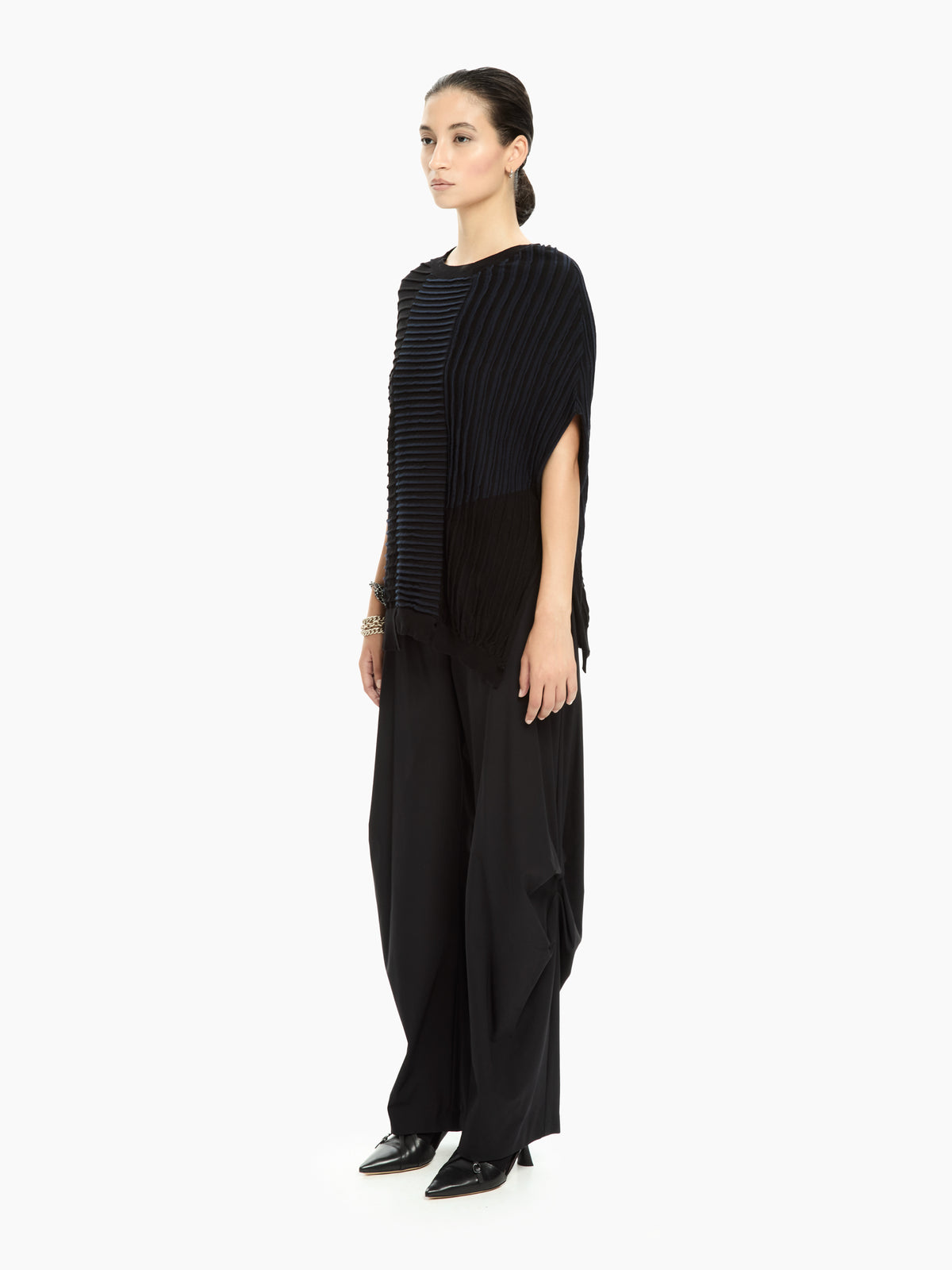 IXOS Maglia in tricot con pannelli a coste NERO