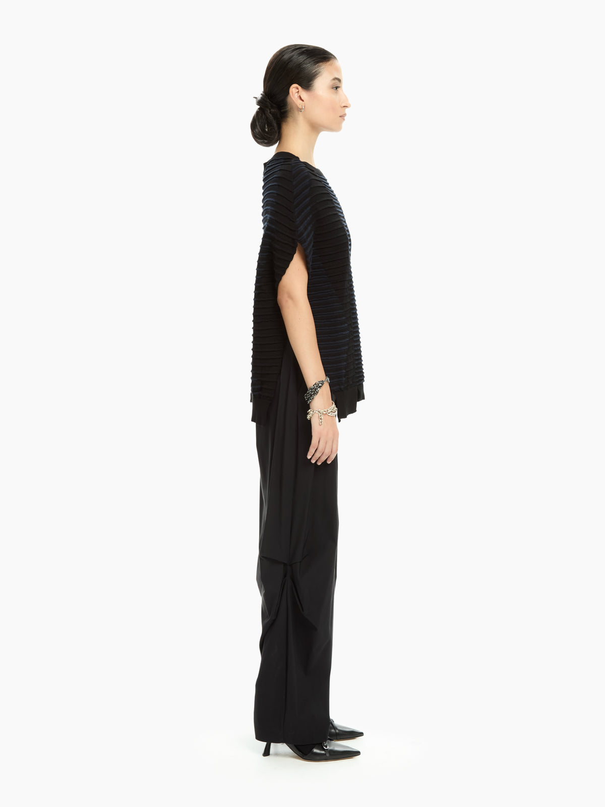 IXOS Maglia in tricot con pannelli a coste NERO