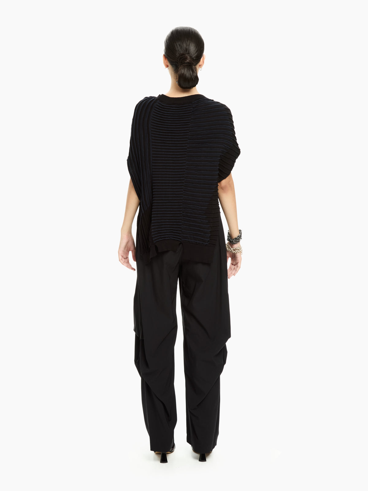 IXOS Maglia in tricot con pannelli a coste NERO