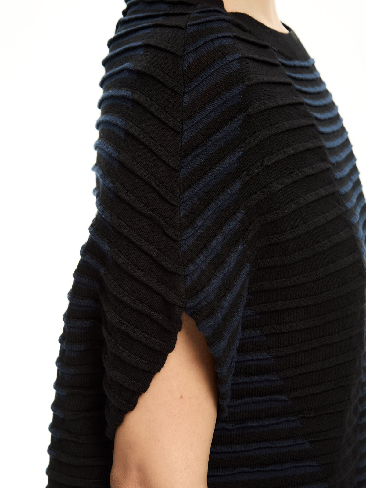 IXOS Maglia in tricot con pannelli a coste NERO