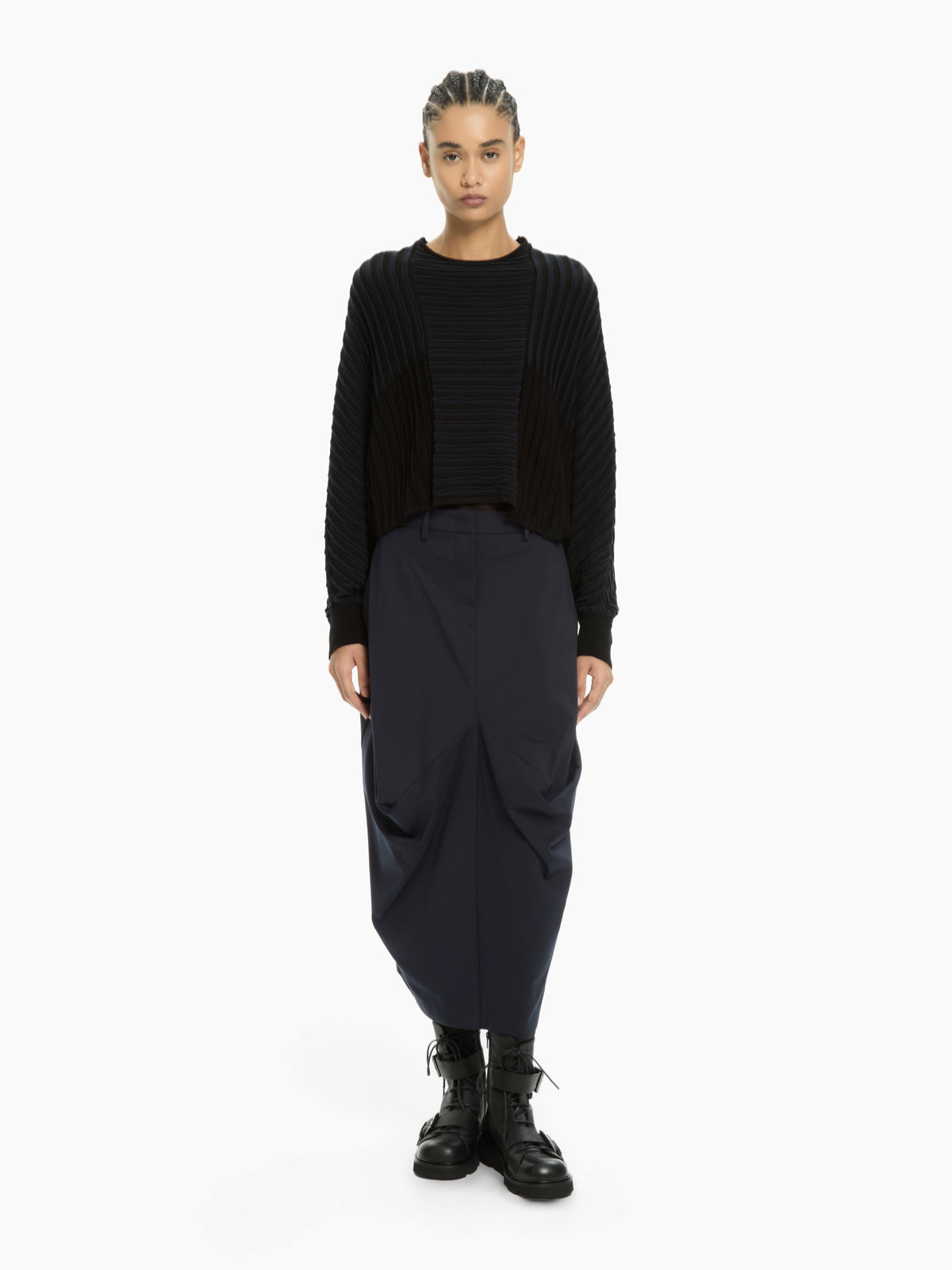 IXOS Maglia cropped a coste NERO