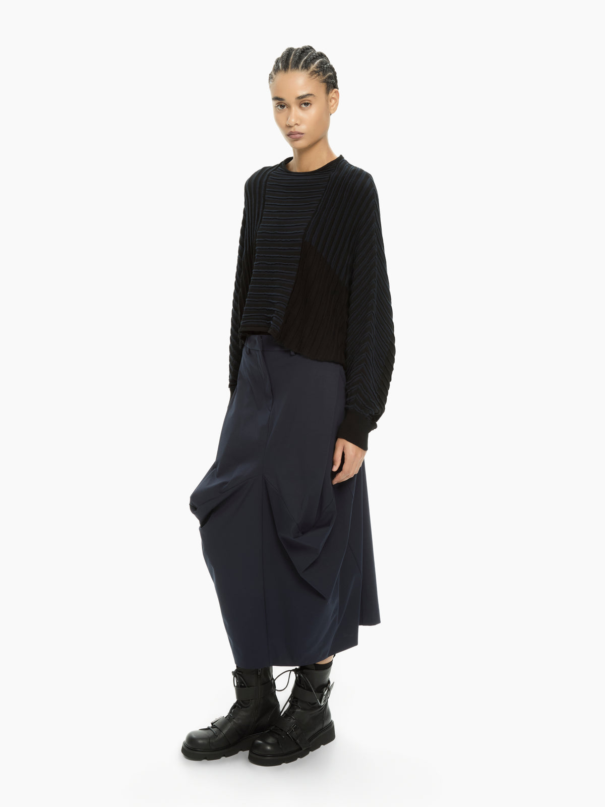 IXOS Maglia cropped a coste NERO