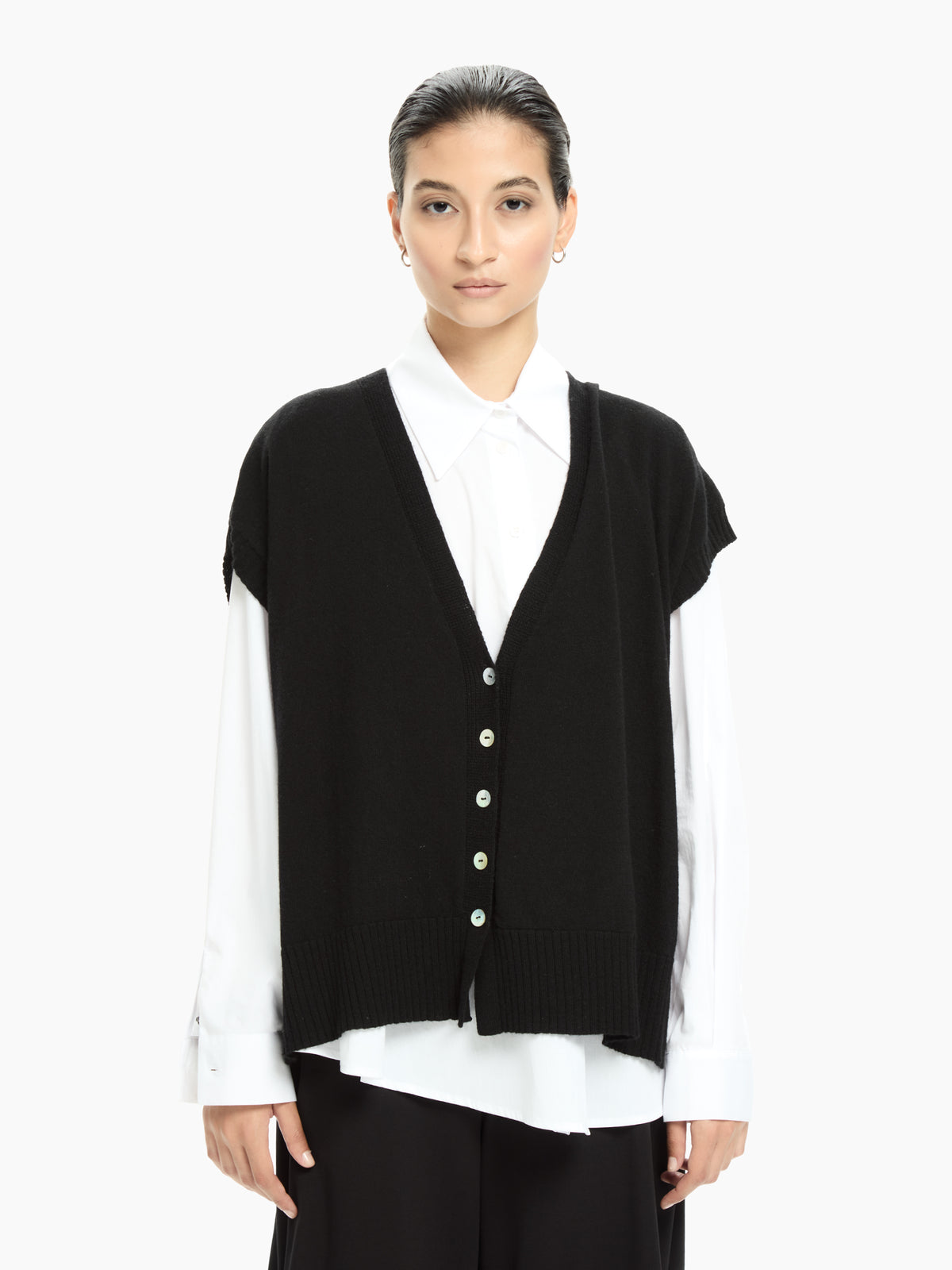 IXOS Gilet over con scollo a V NERO