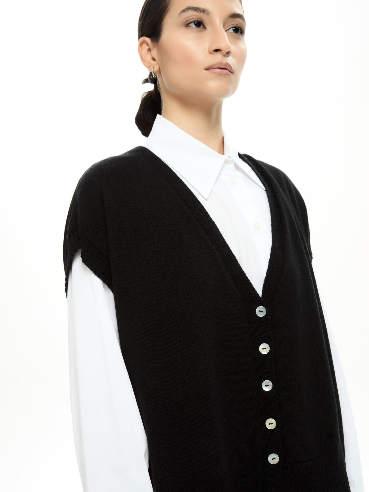 IXOS Gilet over con scollo a V NERO