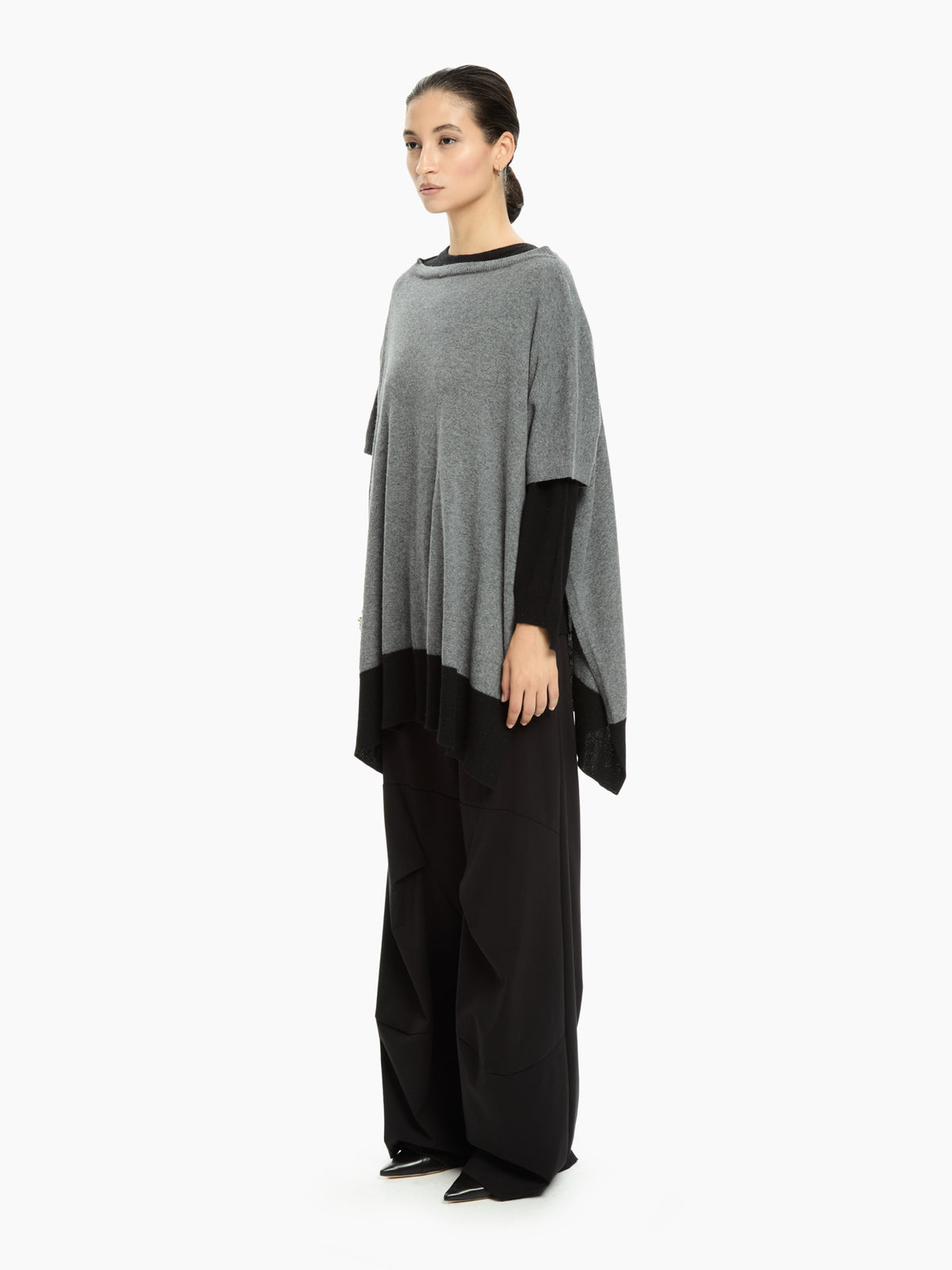 IXOS Poncho in maglia bicolore GRIGIO