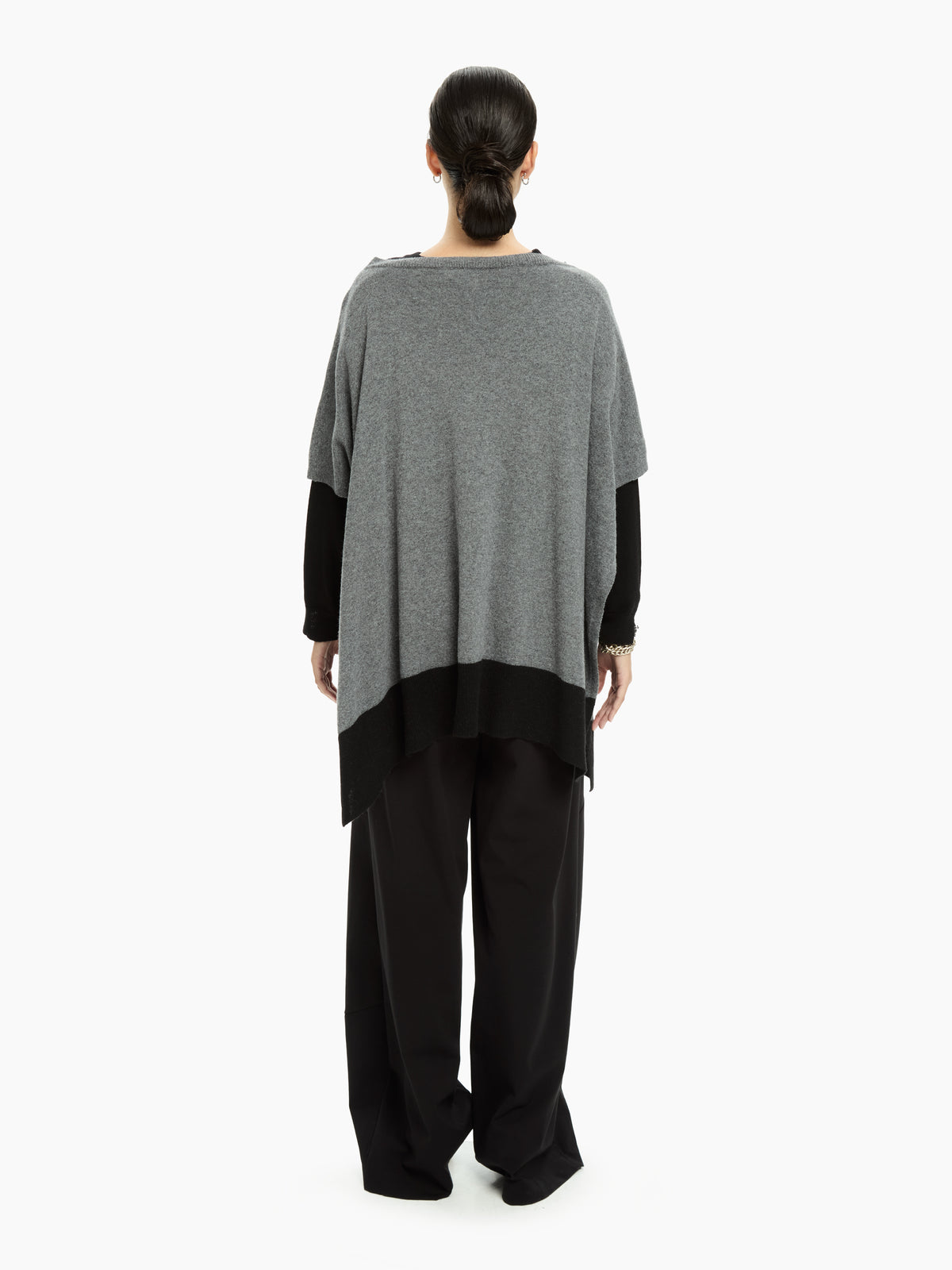 IXOS Poncho in maglia bicolore GRIGIO