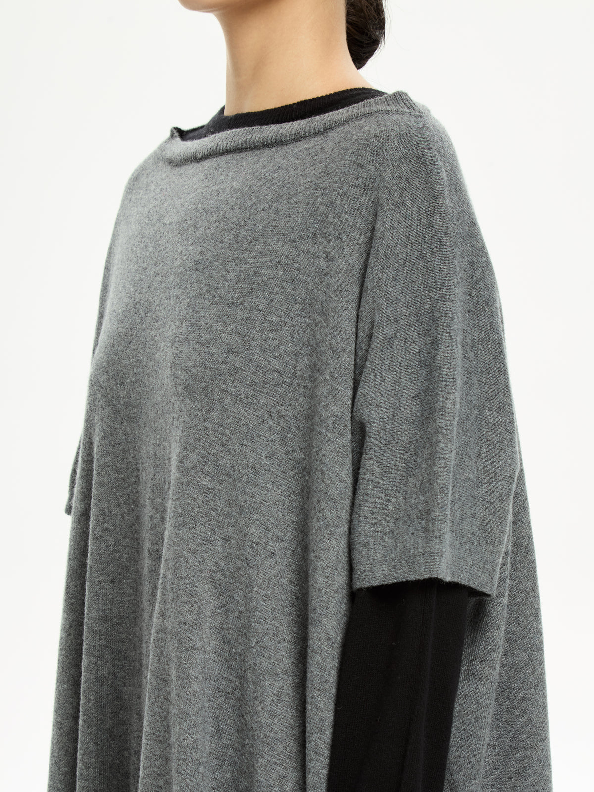 IXOS Poncho in maglia bicolore GRIGIO
