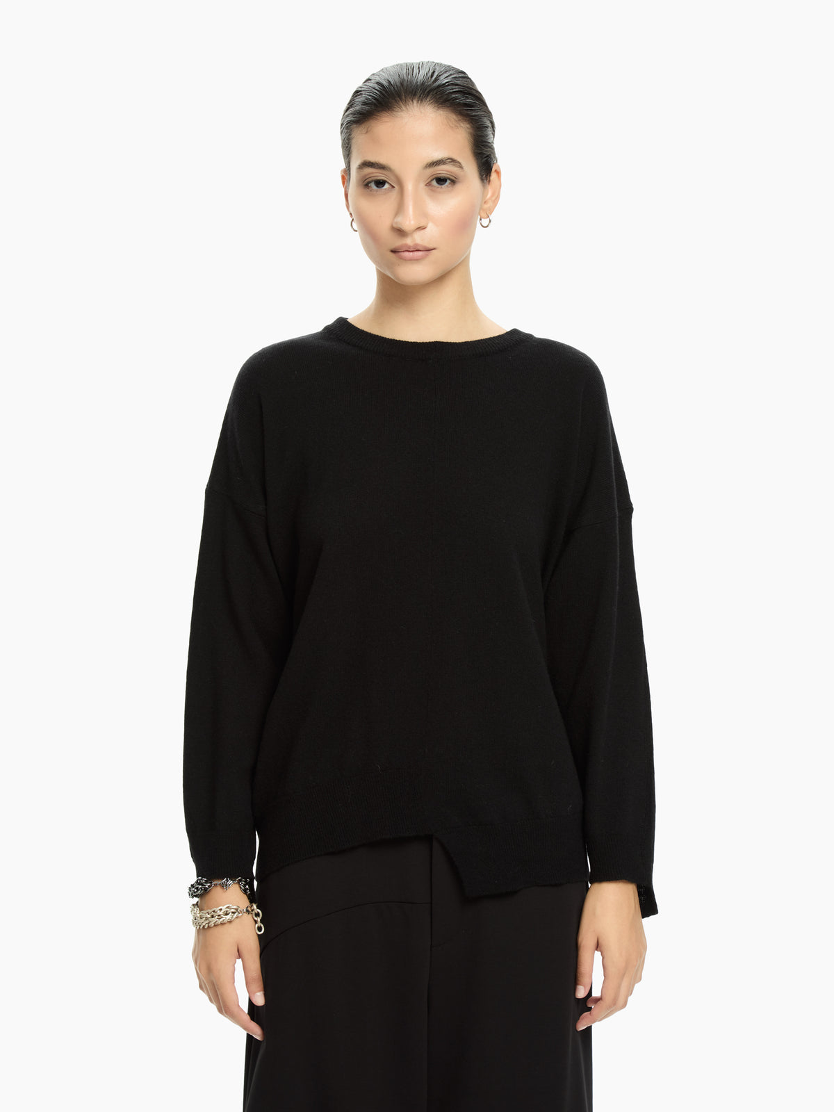 IXOS Maglia girocollo in maglia rasata NERO