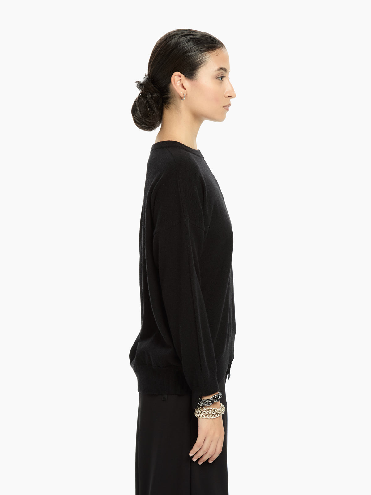 IXOS Maglia girocollo in maglia rasata NERO