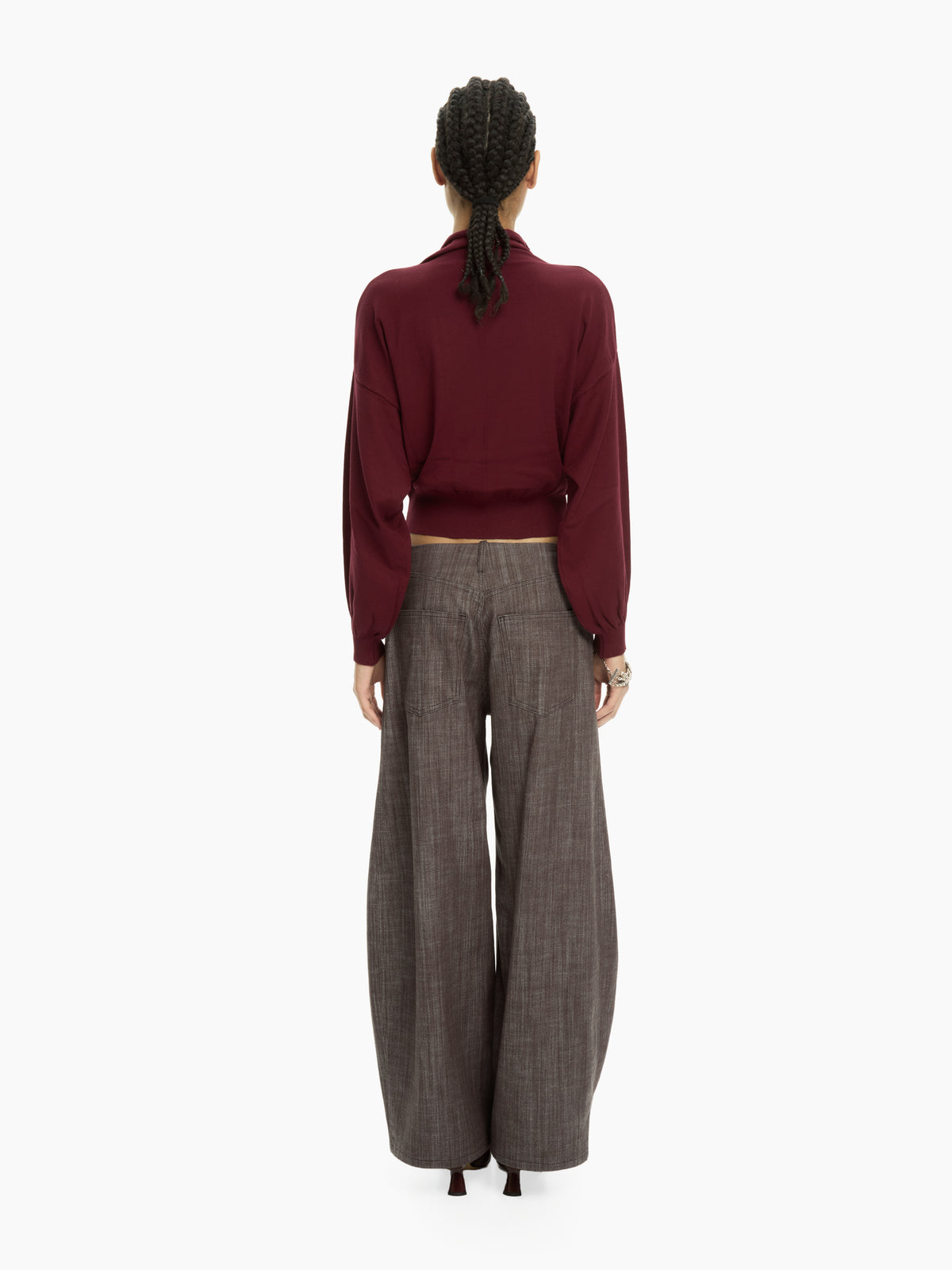 IXOS Maglia cropped con collo morbido BORDEAUX