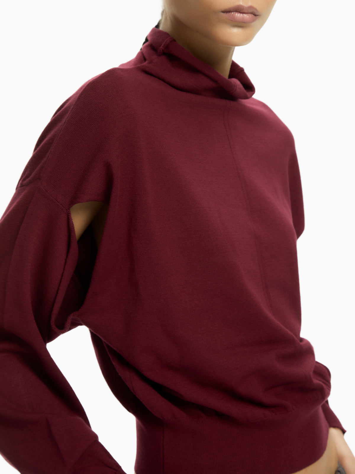 IXOS Maglia cropped con collo morbido BORDEAUX
