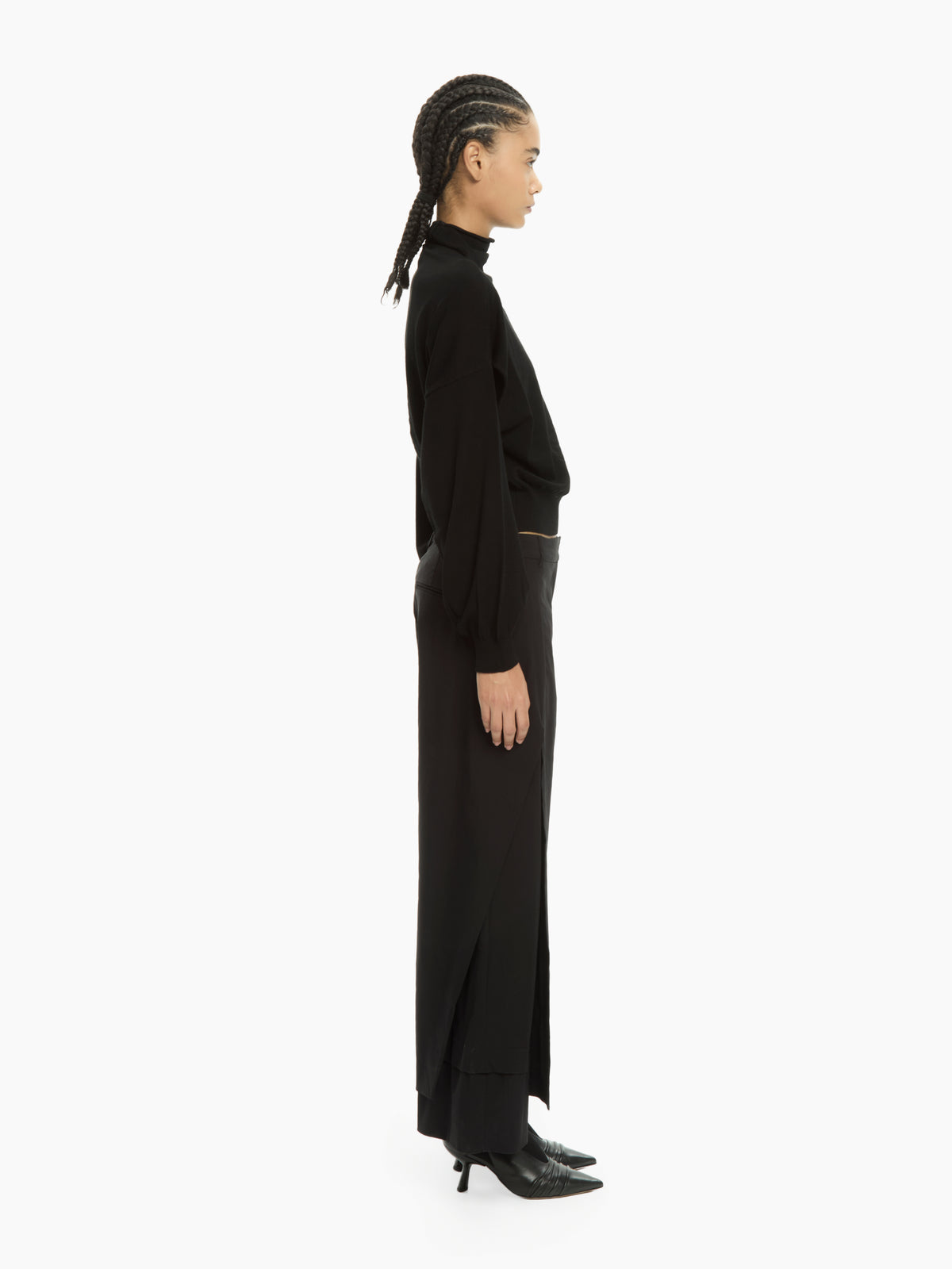 IXOS Maglia cropped con collo morbido NERO