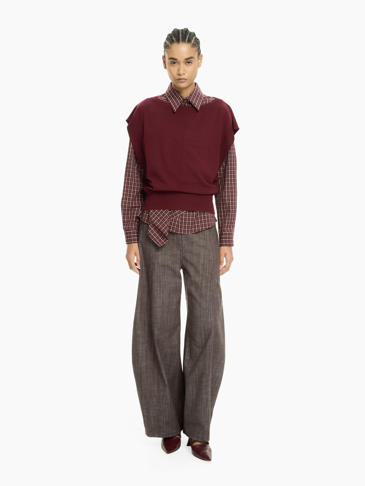 IXOS Gilet in maglia con bordi a coste BORDEAUX