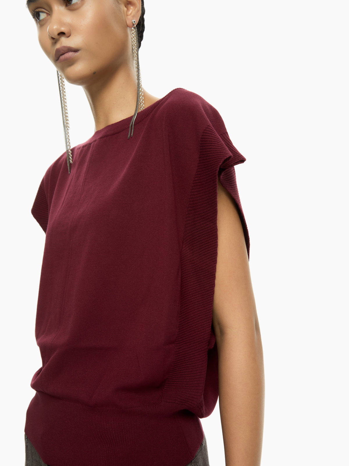 IXOS Gilet in maglia con bordi a coste BORDEAUX