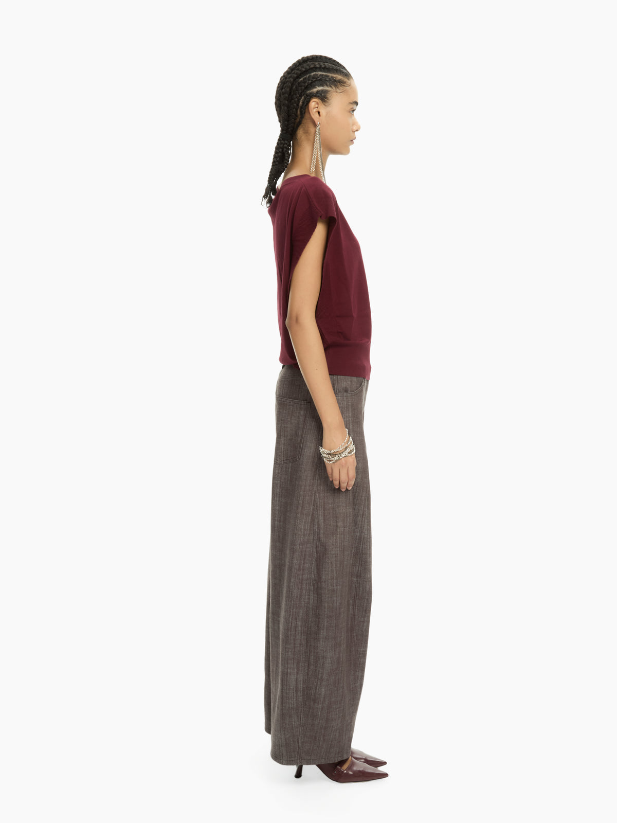 IXOS Gilet in maglia con bordi a coste BORDEAUX