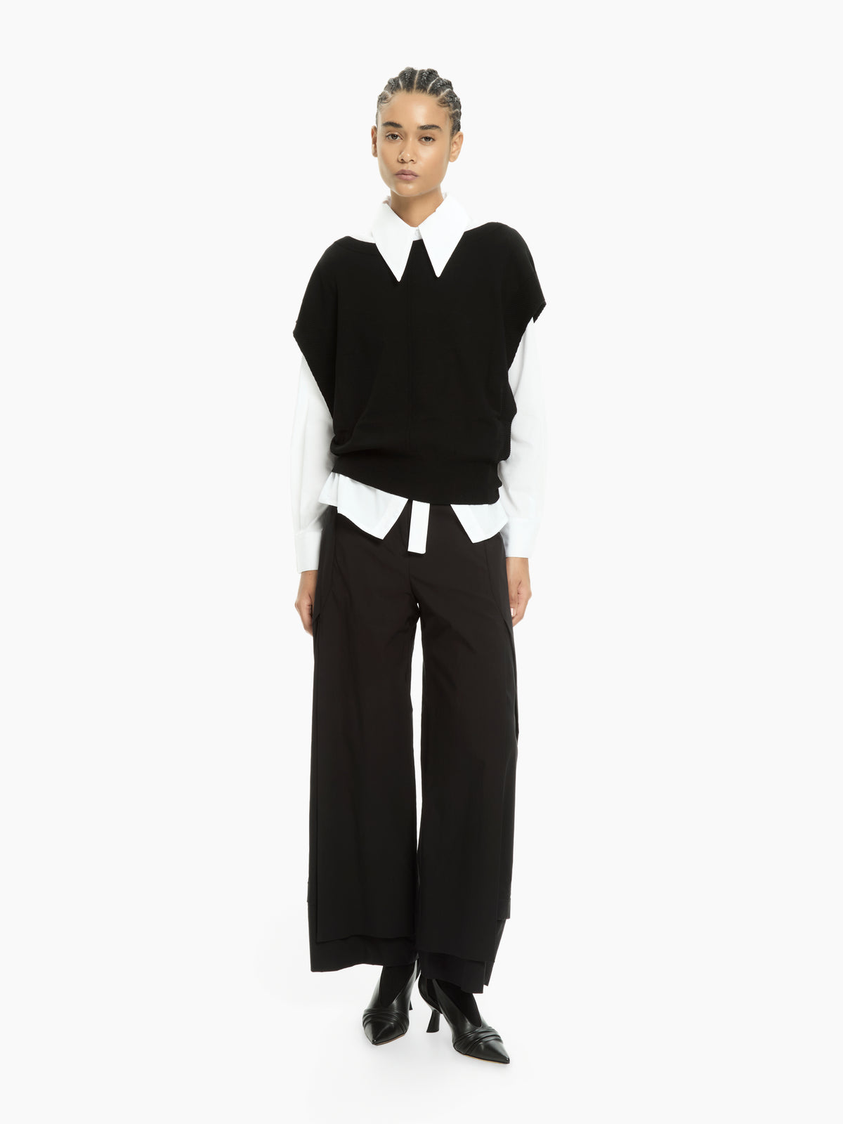 IXOS Gilet in maglia con bordi a coste NERO