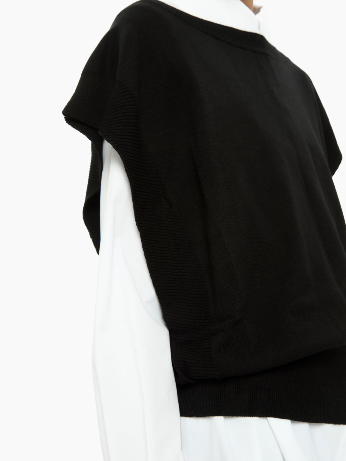 IXOS Gilet in maglia con bordi a coste NERO
