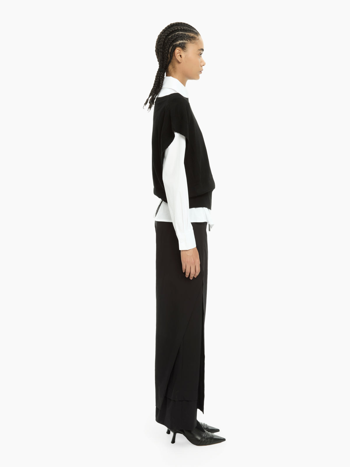 IXOS Gilet in maglia con bordi a coste NERO