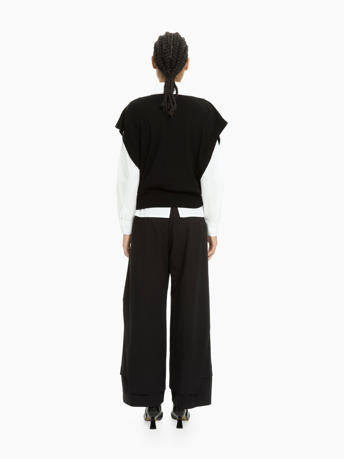 IXOS Gilet in maglia con bordi a coste NERO