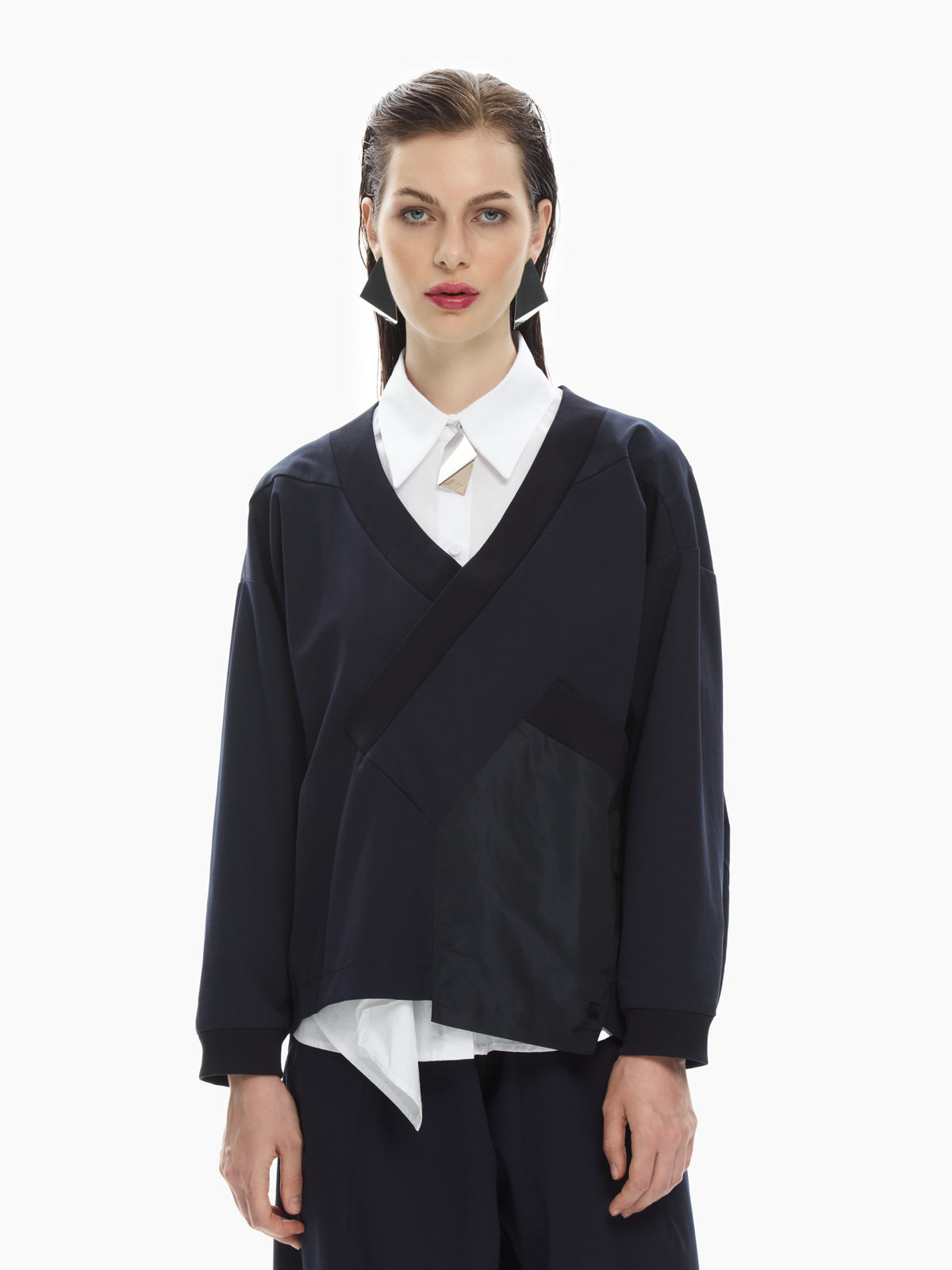 IXOS Maglia con scollo a V incrociato BLU