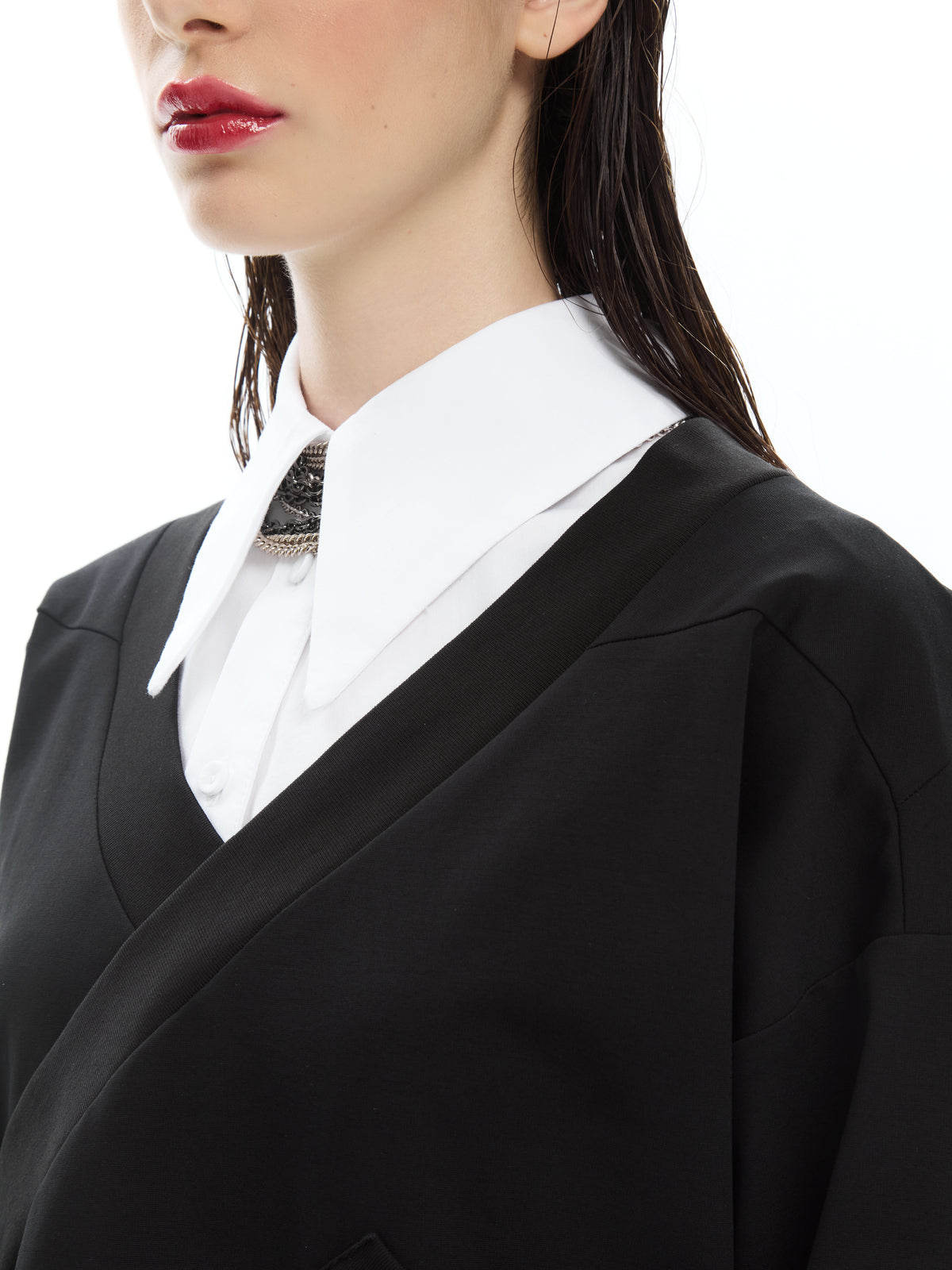 IXOS Maglia con scollo a V incrociato NERO