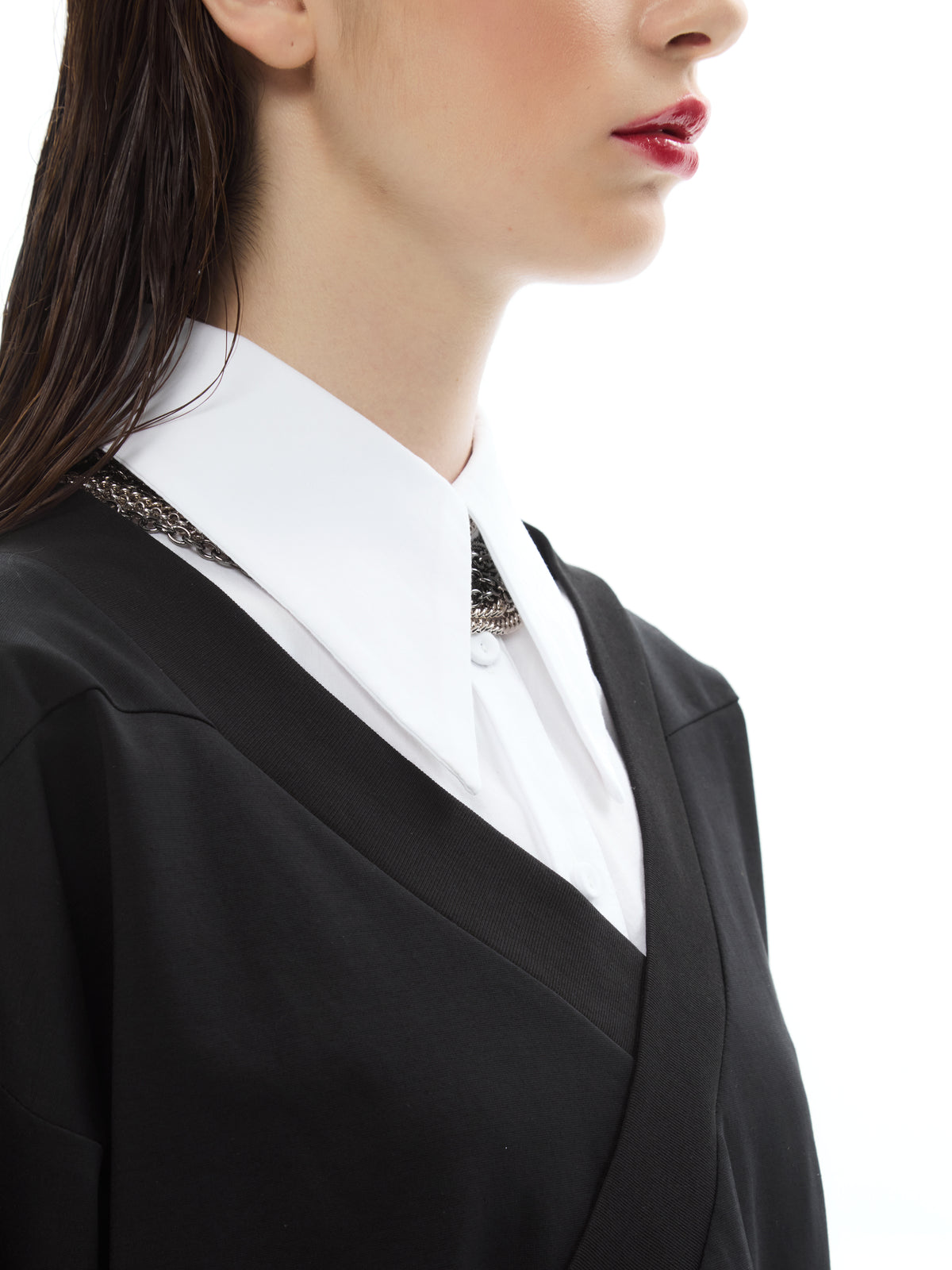 IXOS Maglia con scollo a V incrociato NERO