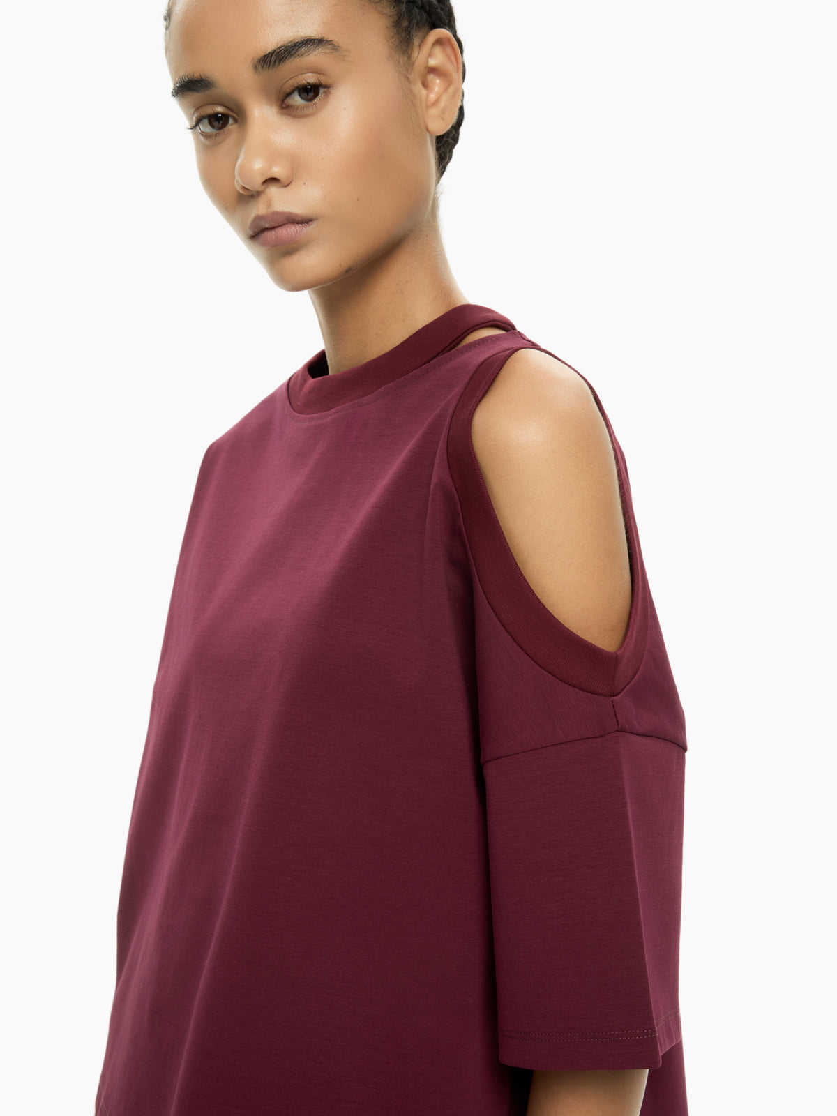 IXOS T-shirt asimmetrica con cut-out BORDEAUX