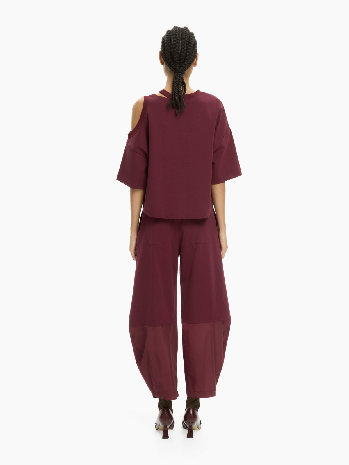 IXOS T-shirt asimmetrica con cut-out BORDEAUX