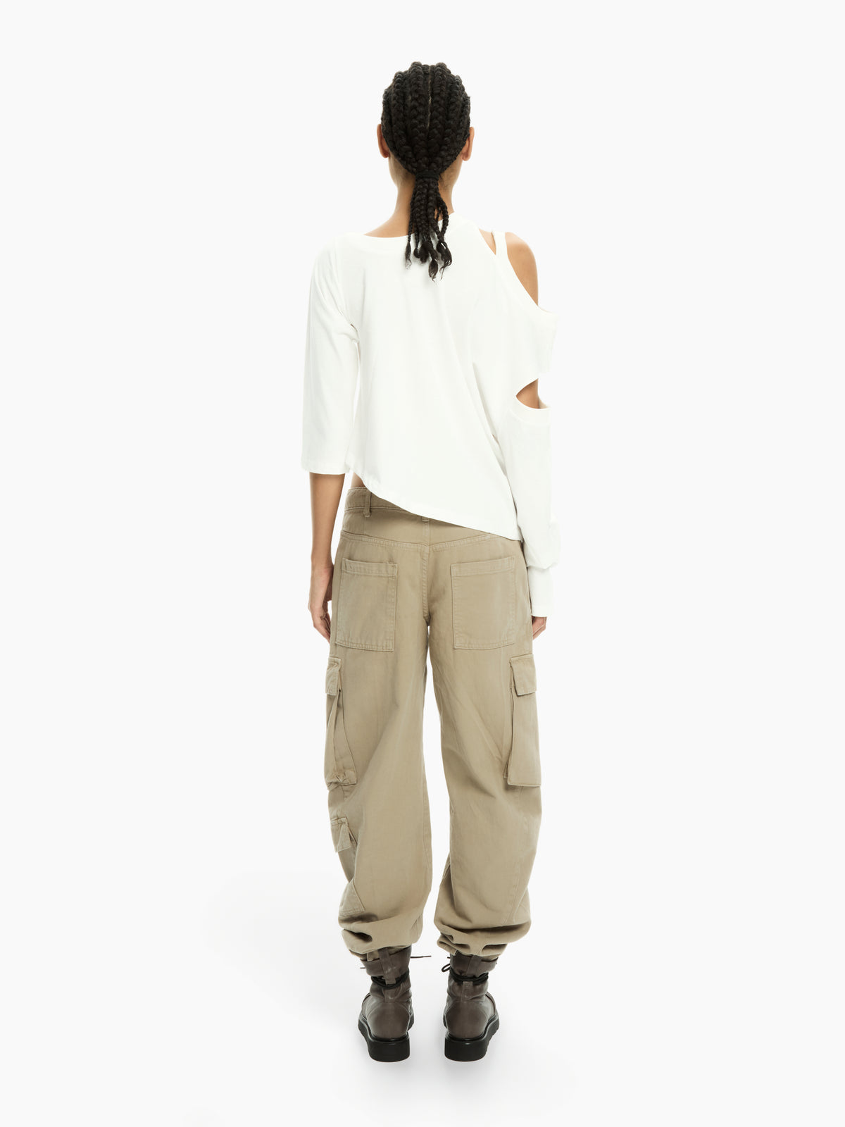 IXOS Top asimmetrico con cut-out BIANCO
