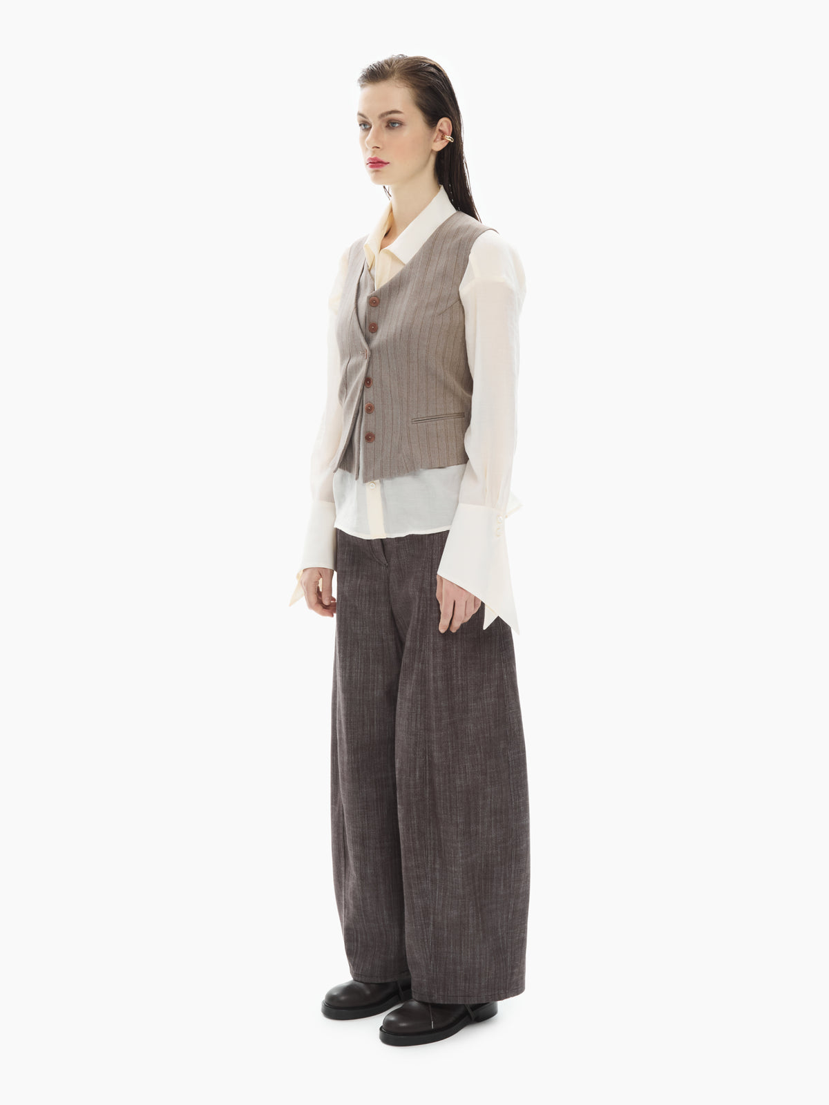 IXOS Gilet sartoriale monopetto MARRONE