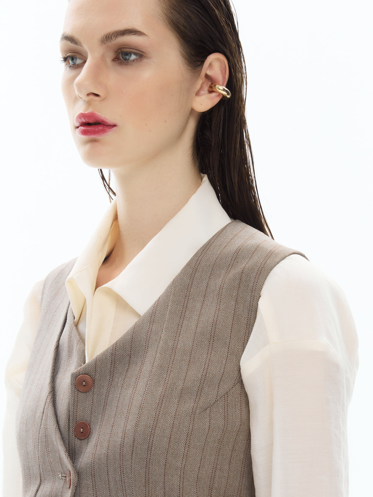 IXOS Gilet sartoriale monopetto MARRONE