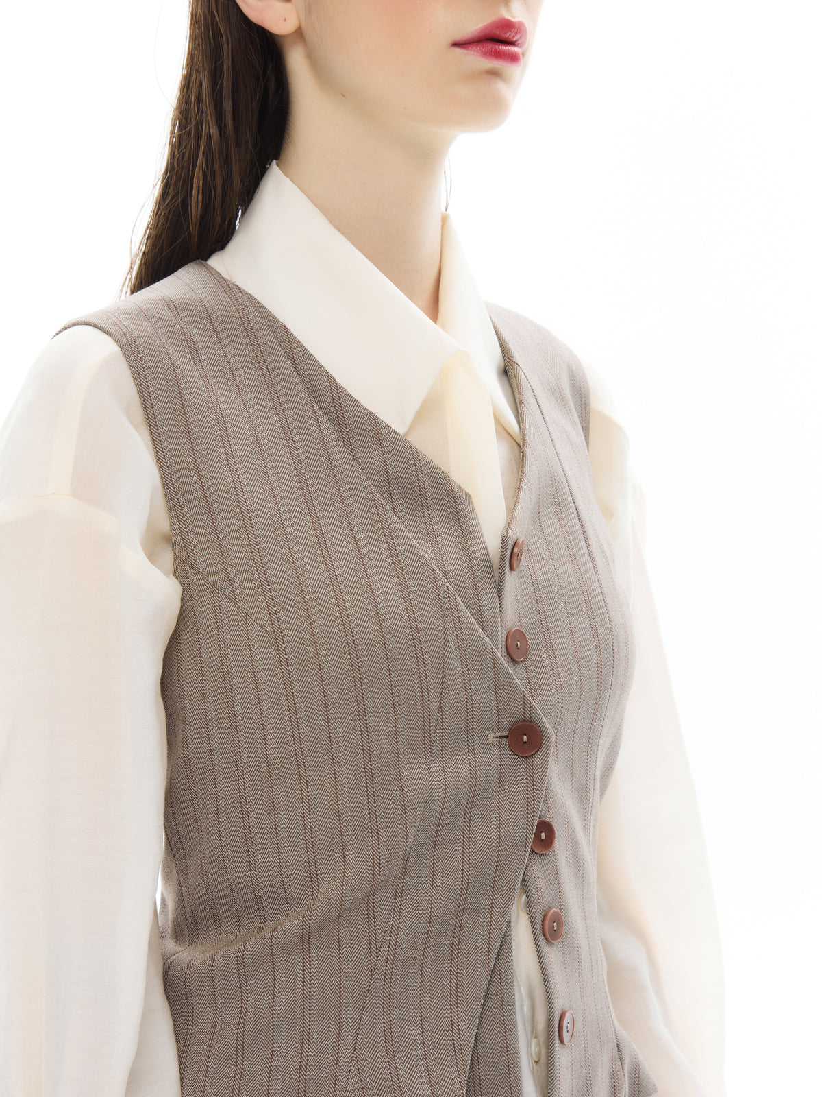 IXOS Gilet sartoriale monopetto MARRONE