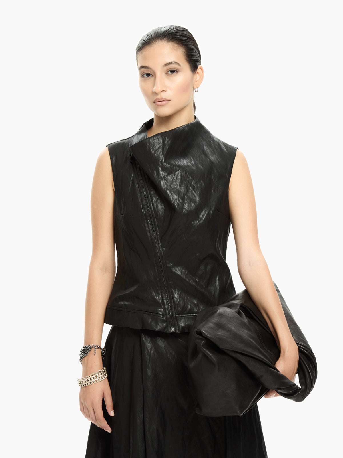 IXOS Gilet con zip asimmetrica NERO