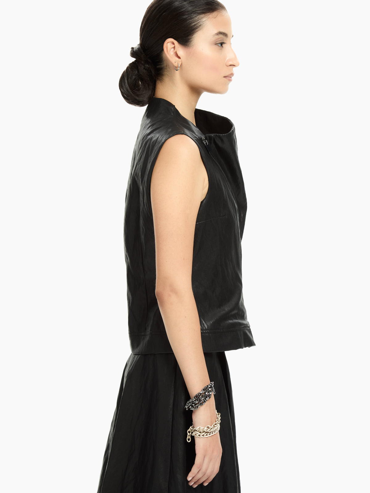 IXOS Gilet con zip asimmetrica NERO