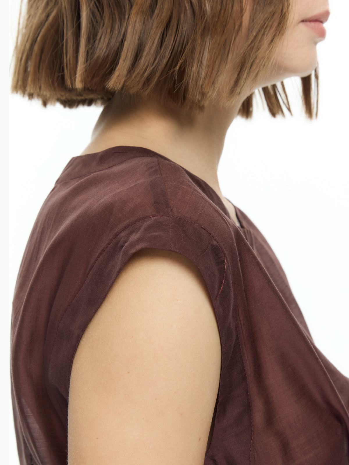 IXOS Top con drappeggio asimmetrico VIOLA