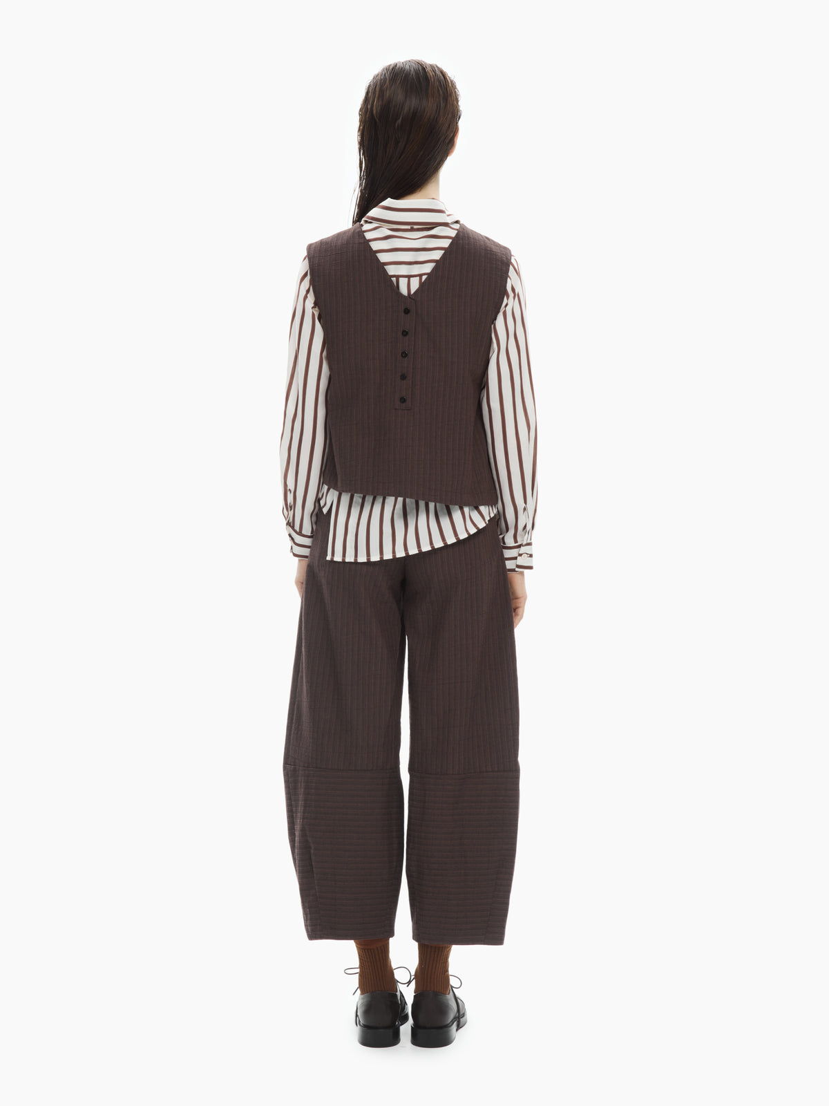 IXOS Gilet asimmetrico con bottoni sul retro MARRONE